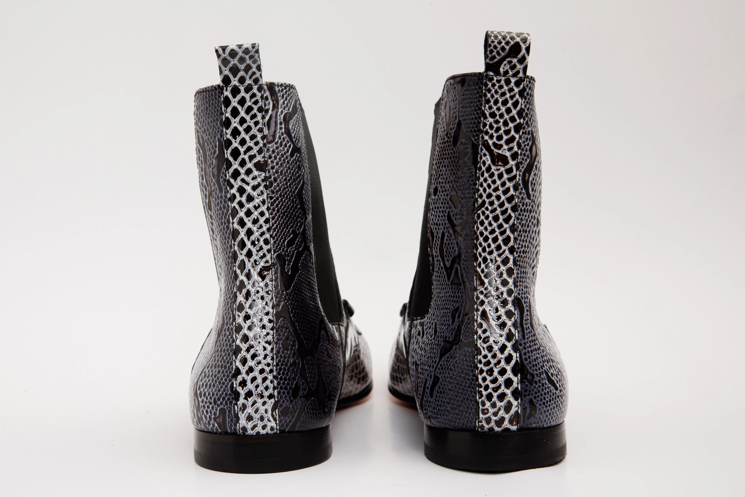 The Milano Black & White Leather Chelsea Dress Men Boot Final Sale!