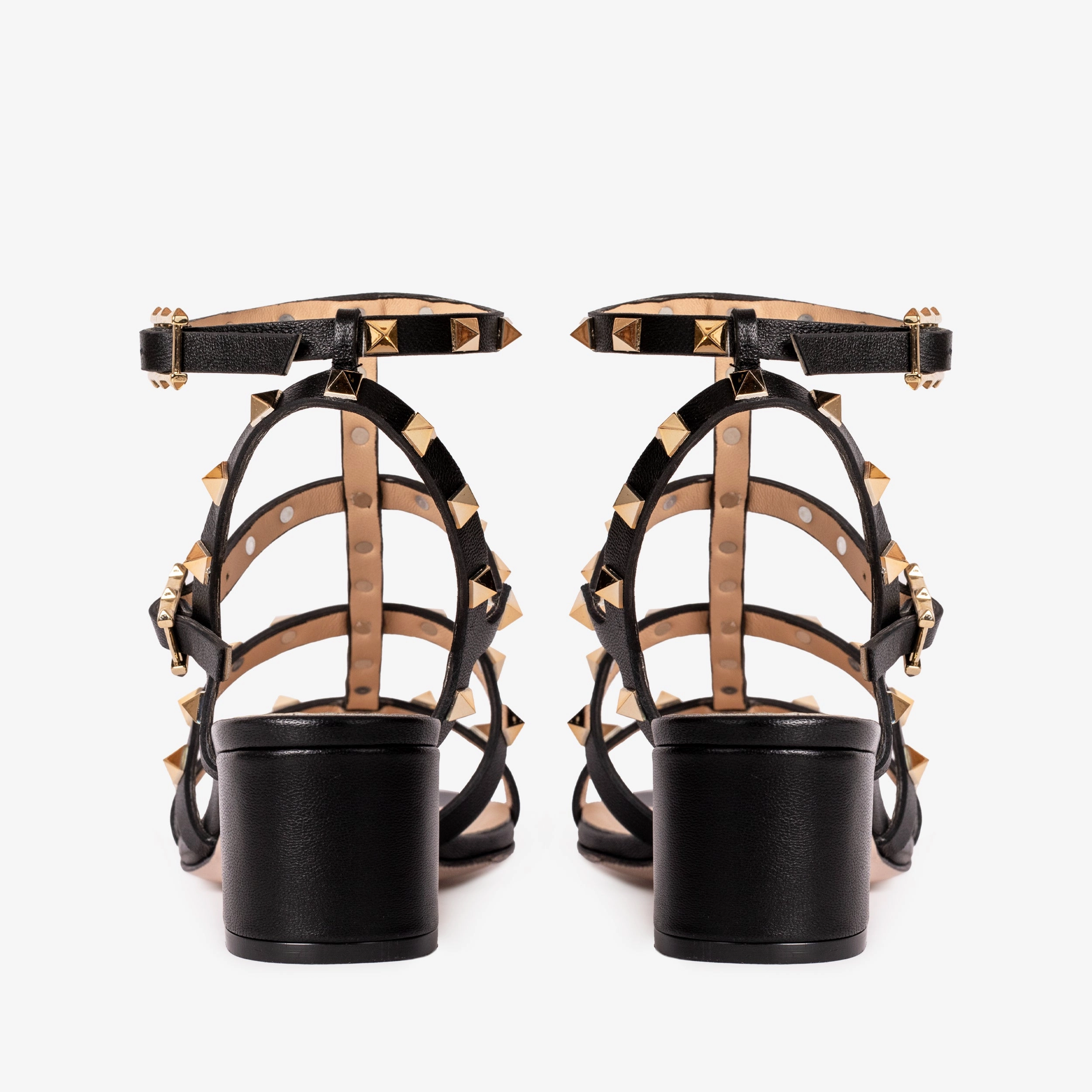 The Nejapa Black Multi Strap Leather Women Sandal