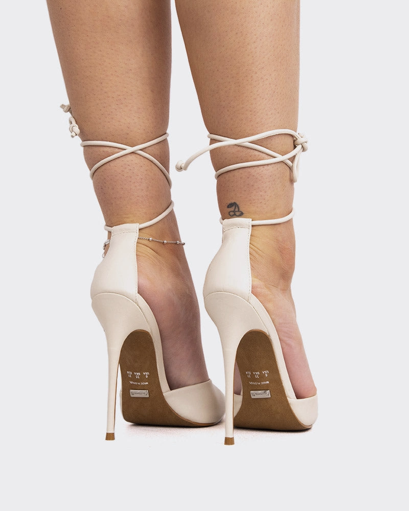 Tracy, Off White Leather/Cur Blanc Cassé