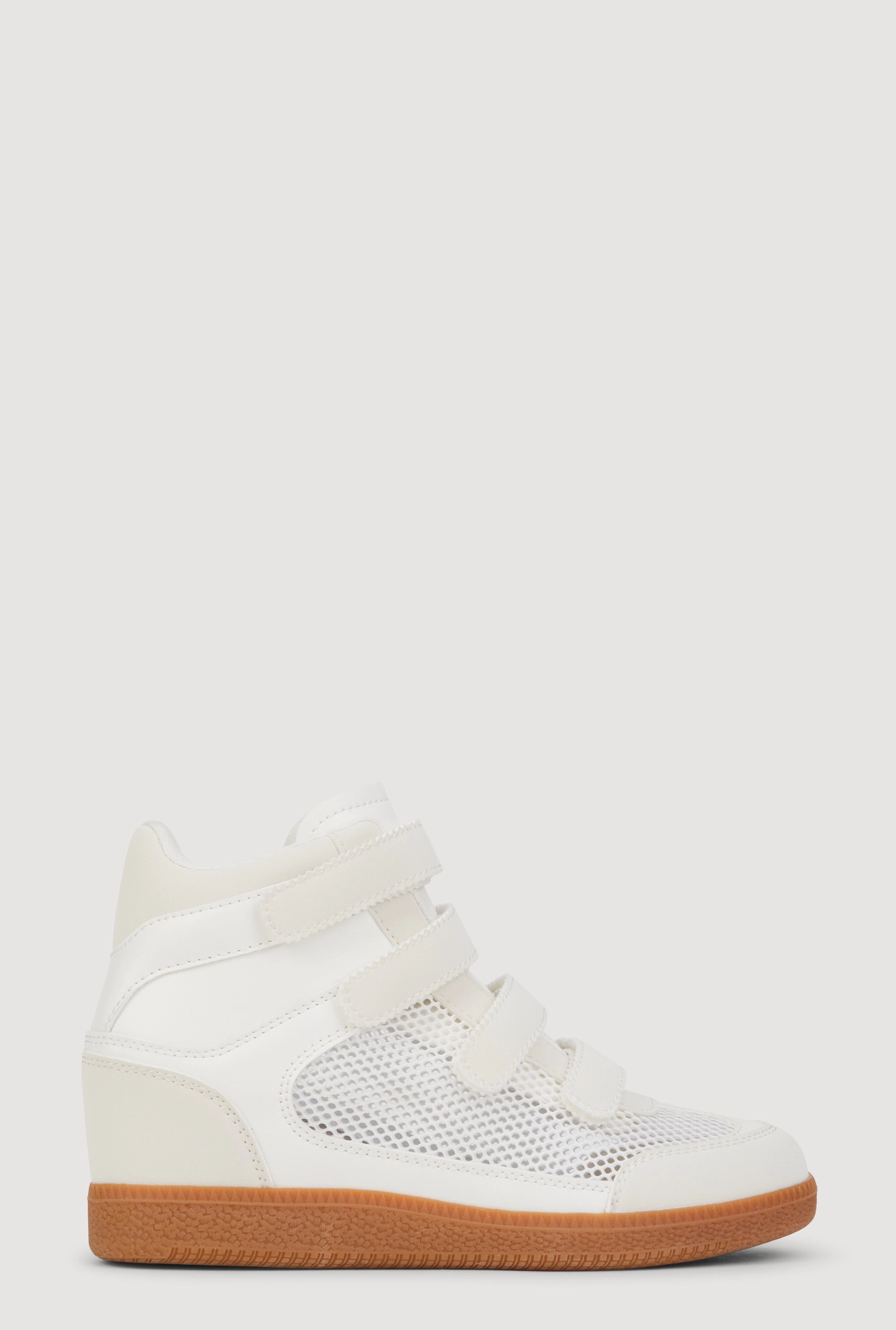 Triple Velcro Strap Wedge Sneakers