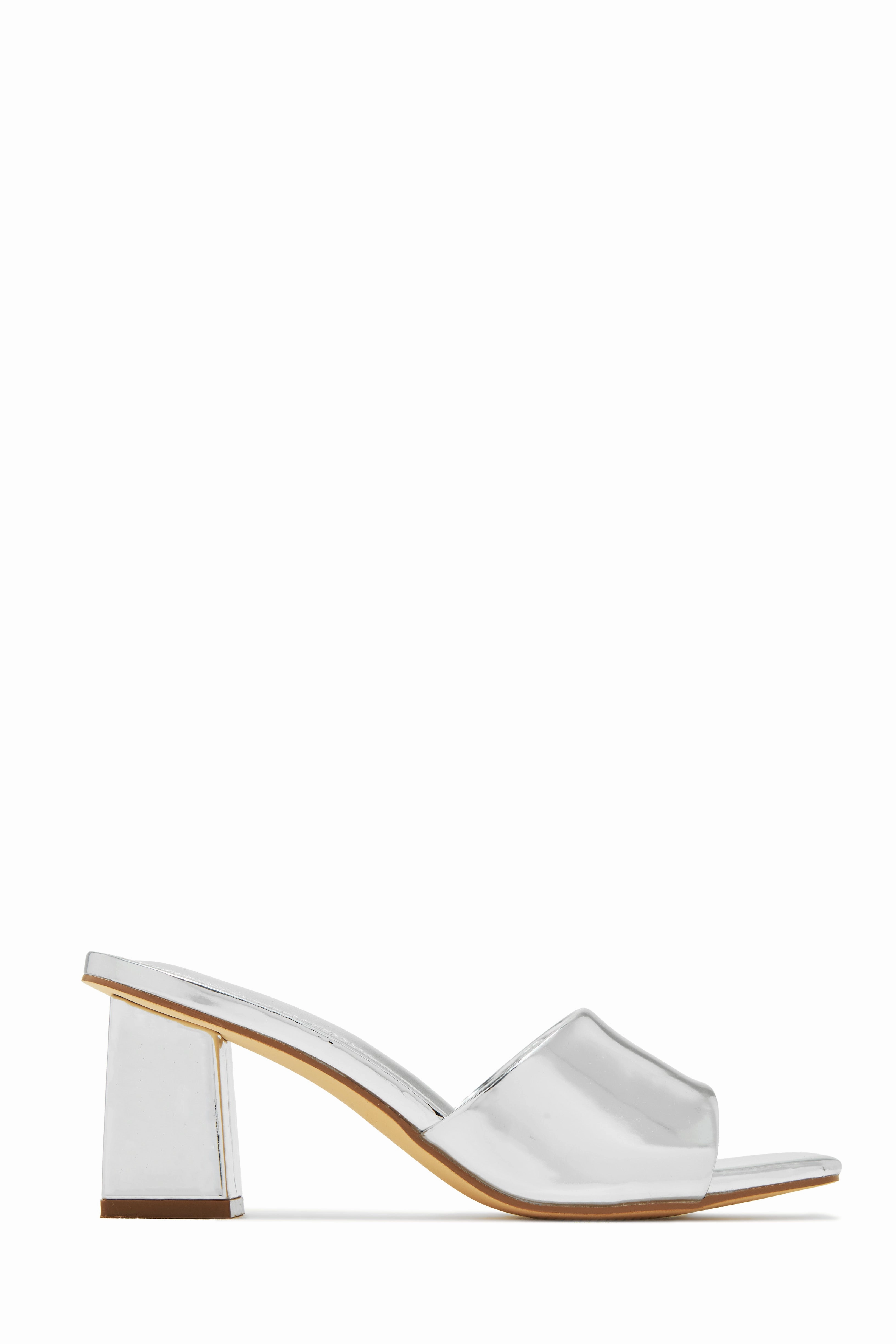 Valentine Block Heel Mules - Gold