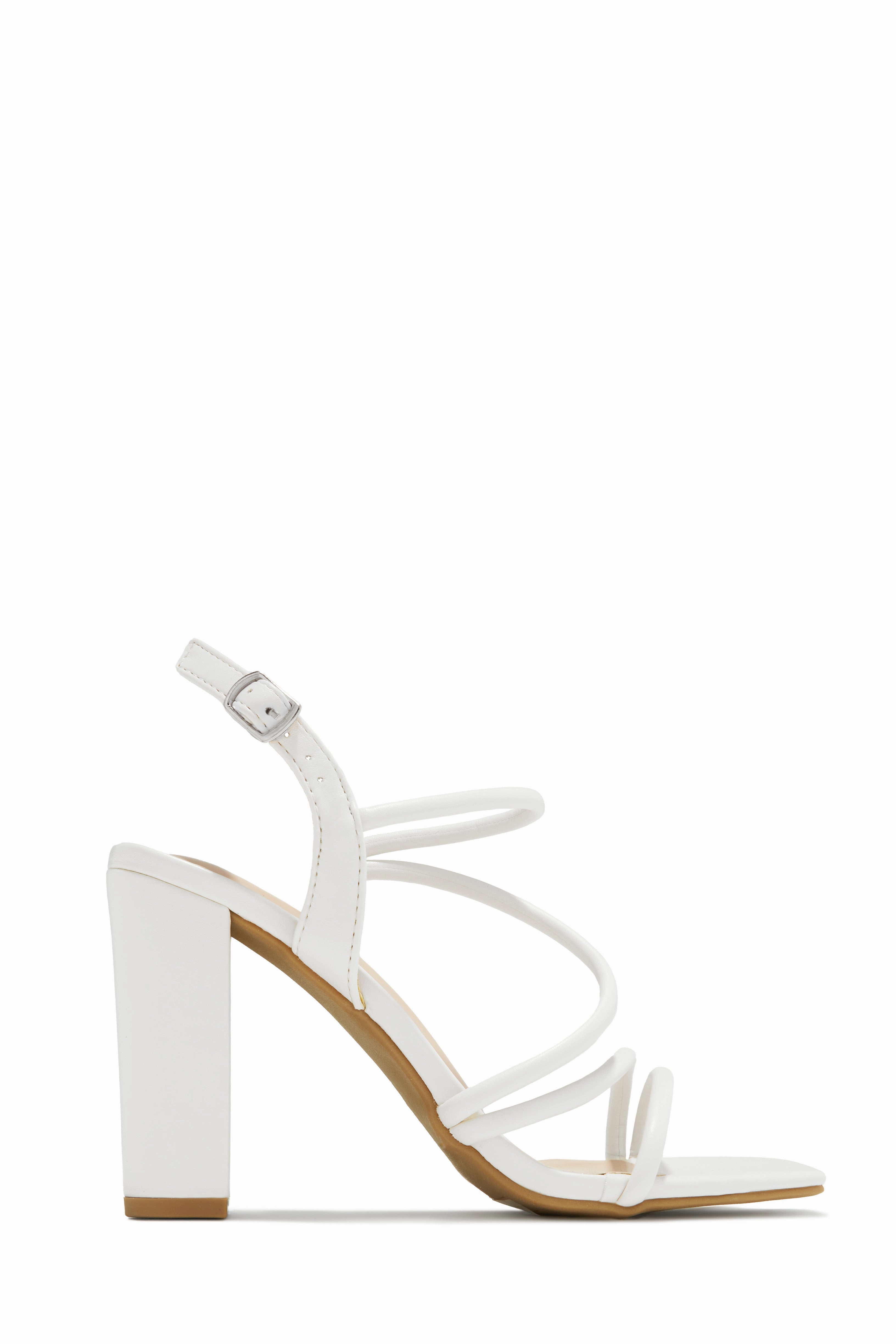 Victoria Block Heels - White