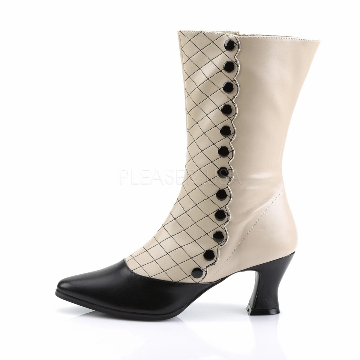 VICTORIAN-123  Cream-Black Pu