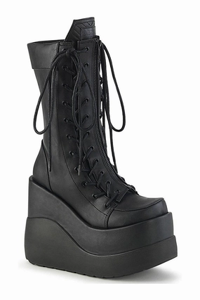 VOID-118 Knee Boot | Black Faux Leather