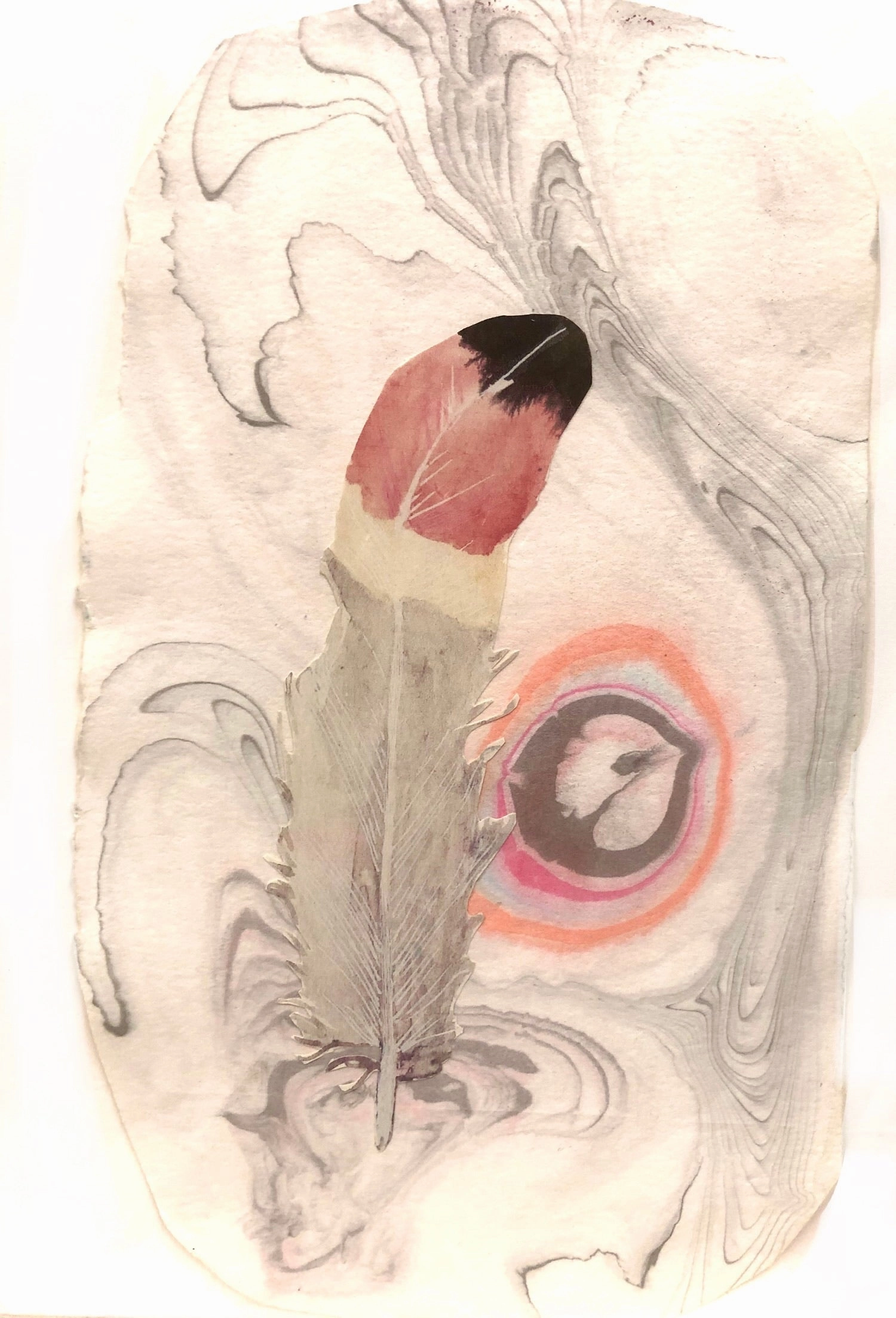 Water colour mixed media collage