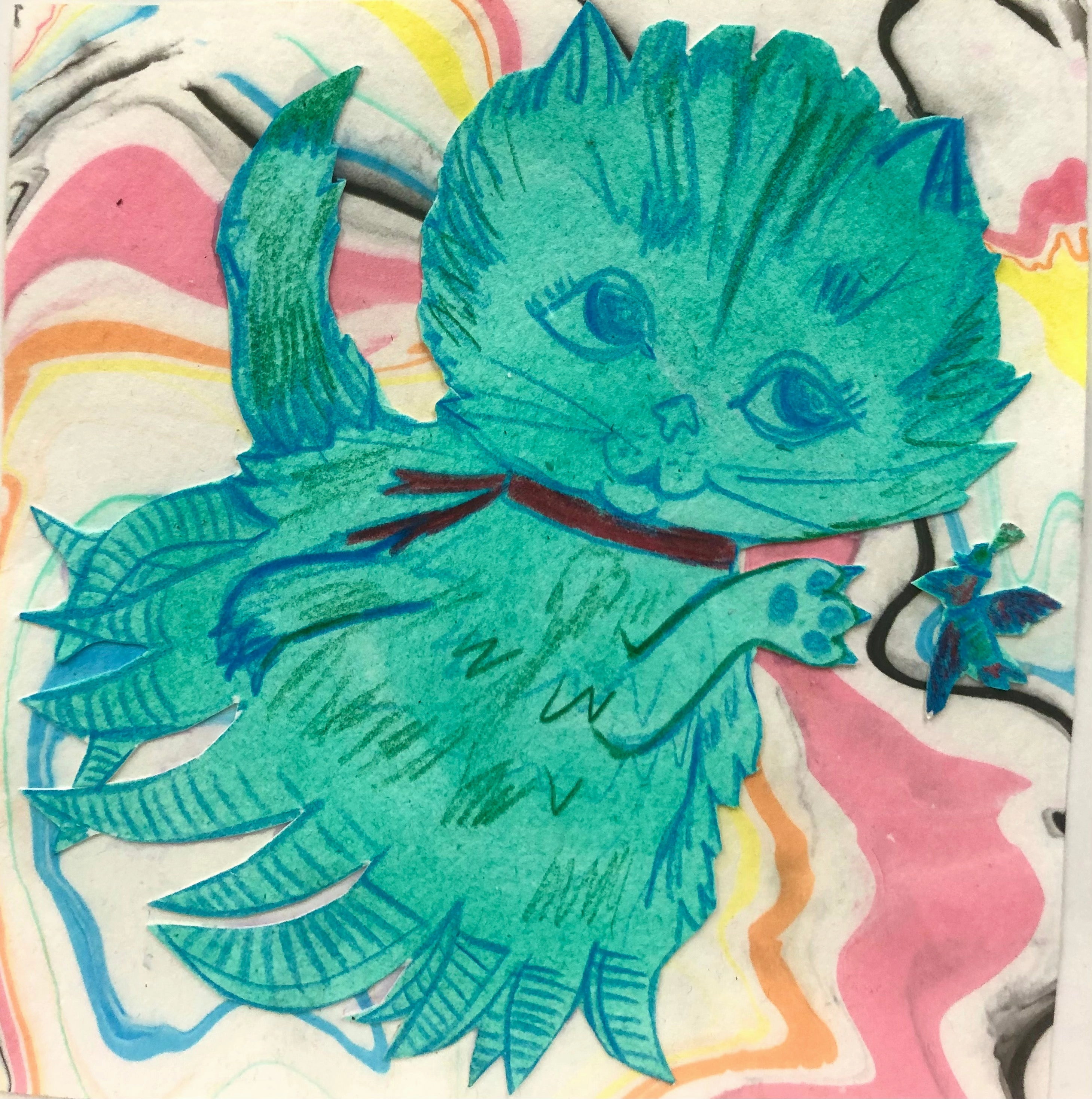 Water colour mixed media collage