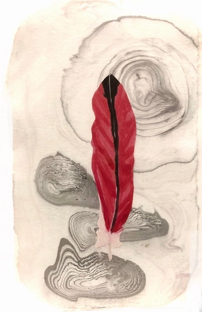 Water colour mixed media collage