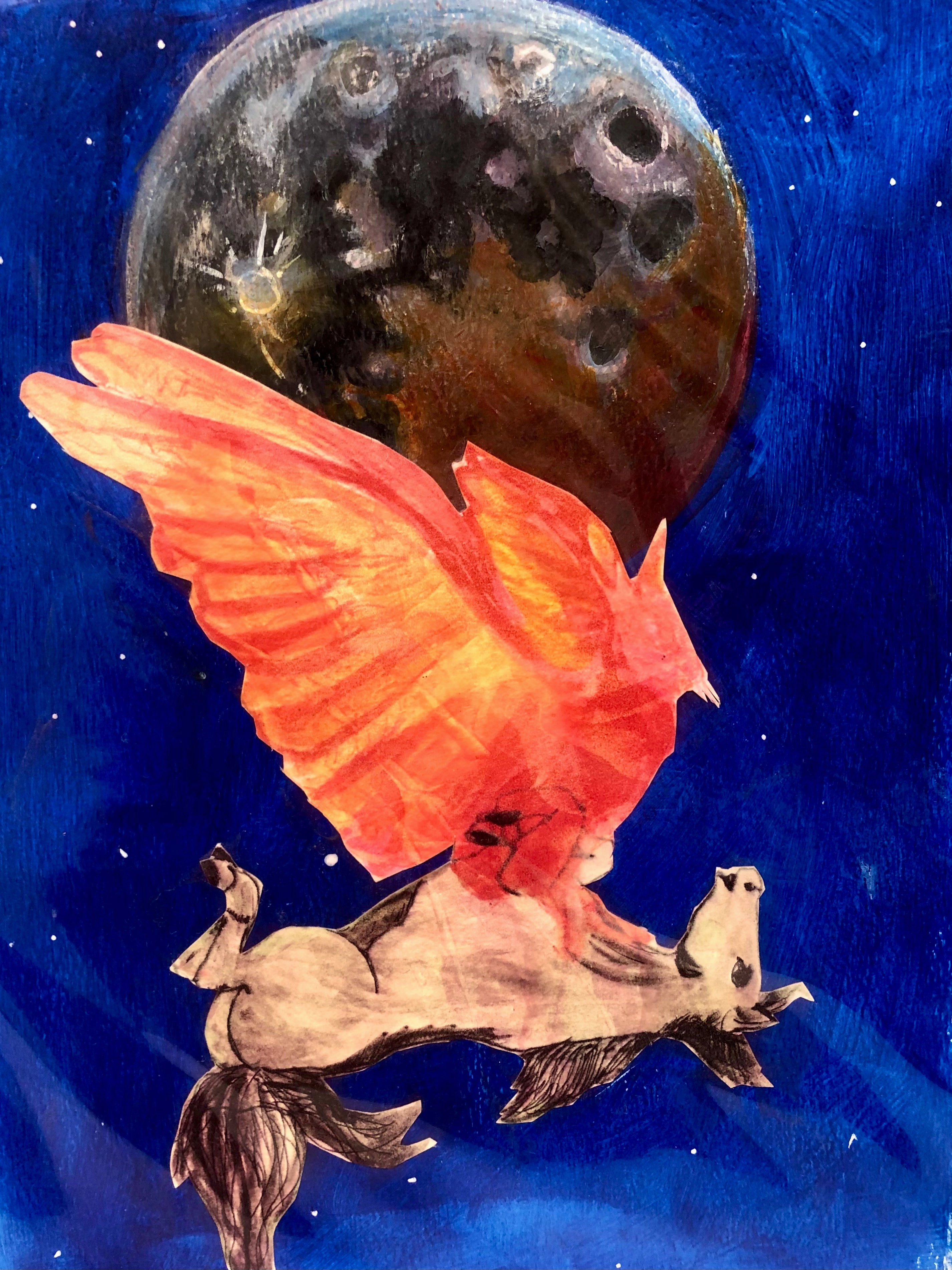 Water colour mixed media collage