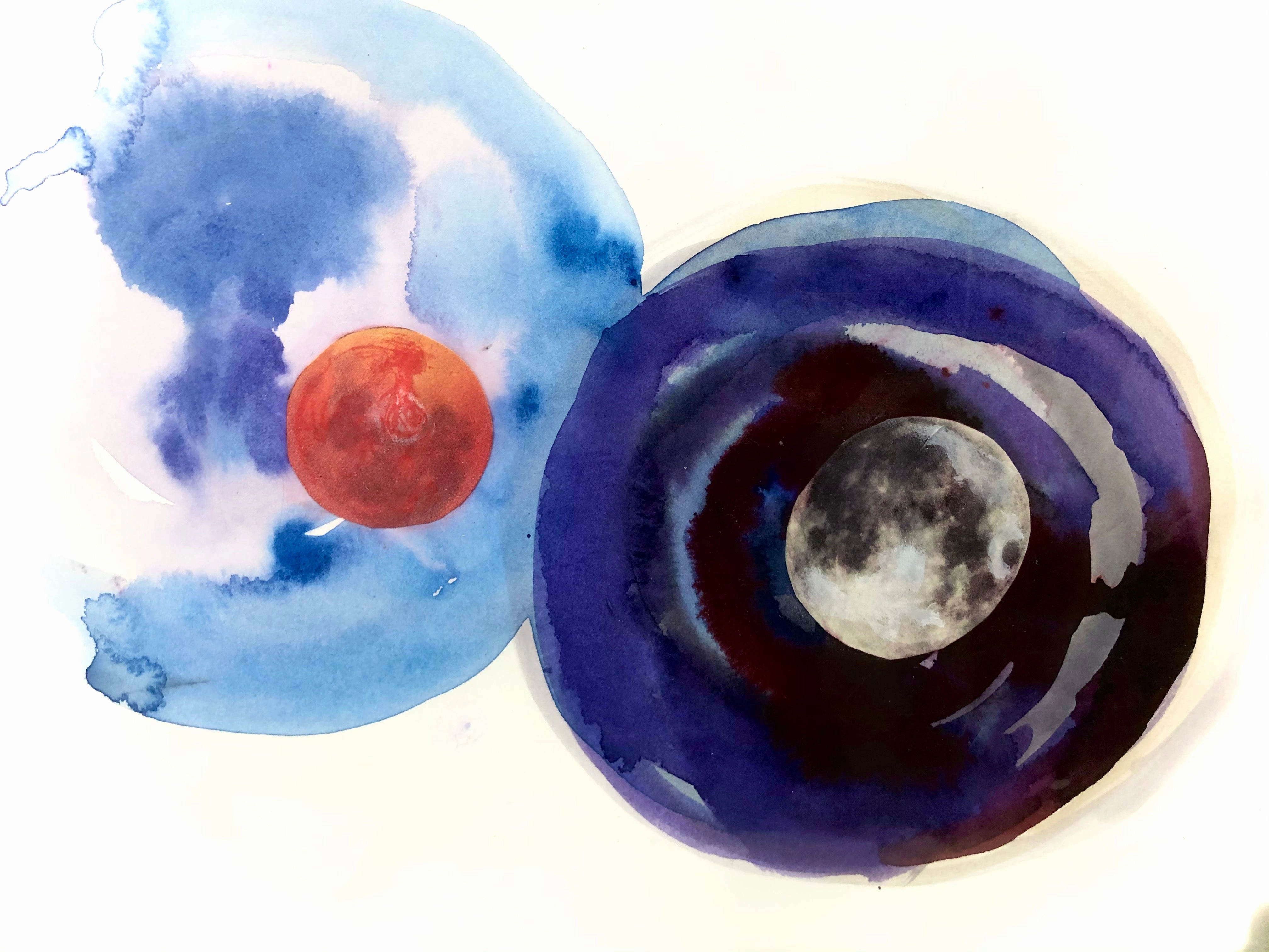 Water colour mixed media collage