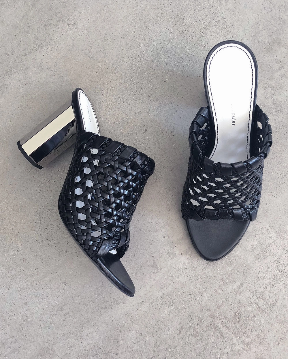 Woven Block Mule 90, Black